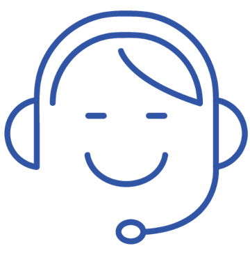 Smiling support person with headset