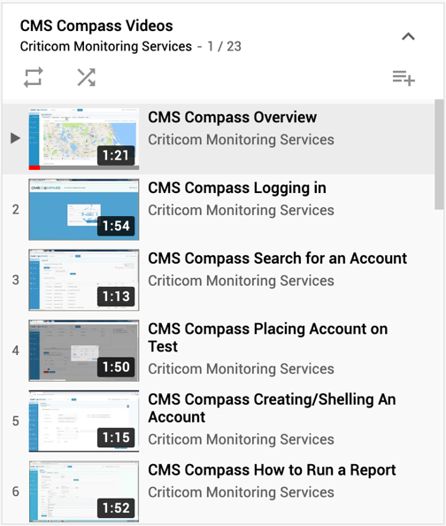 CMS Compass YouTube Video Playlist